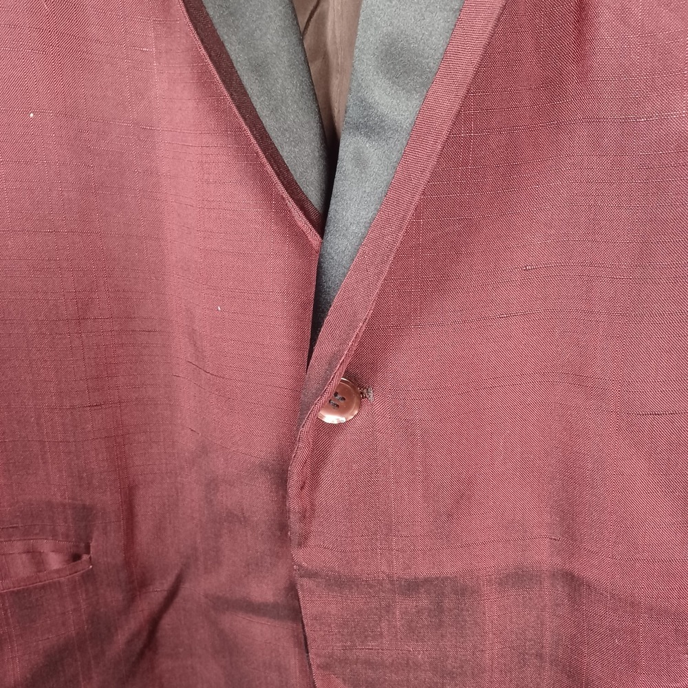 Vtg Mid Century Crimson Satin Evening Smoking‎ Dinner Jacket Formal Shawl Jacket - Picture 8 of 16